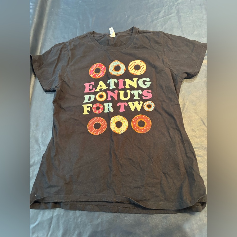 Size Large women’s Black Shirt with Donut Print